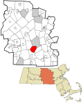 Worcester County Massachusetts incorporated and unincorporated areas Auburn highlighted